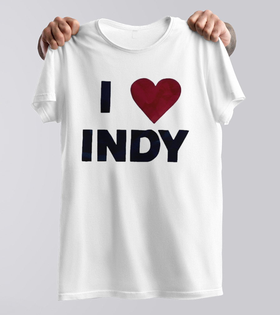 I Love Indy Heart Shape Indianapolis Sentiment T-Shirt