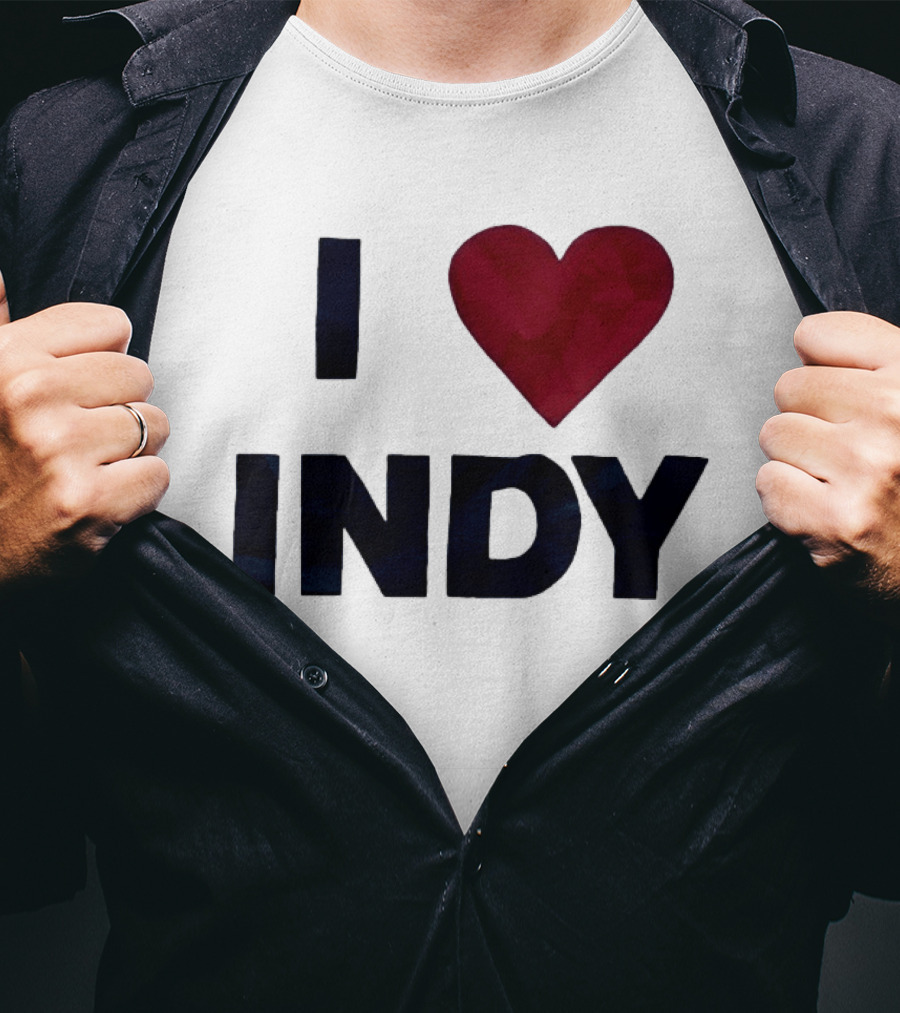 I Love Indy Heart Shape Indianapolis Sentiment T-Shirt