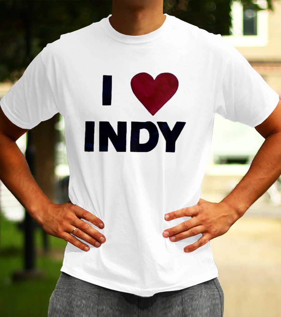 I Love Indy Heart Shape Indianapolis Sentiment T-Shirt