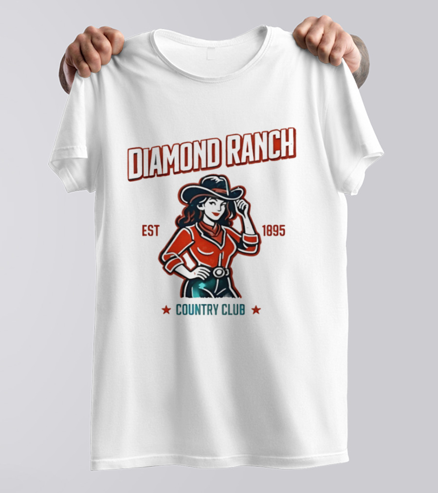 Diamond Ranch Country Club Cowboy Style Est 1895 T-Shirt