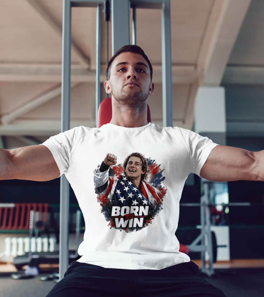 Born To Win Jack Hughes Team USA Hockey Victory T-Shirt