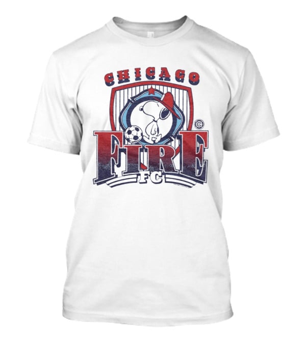 Peanuts Snoopy Chicago Fire FC Collaboration With Soccer Ball And Hat T-Shirt