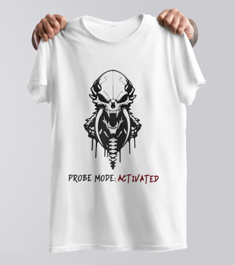 Probe Mode Activated Alien Skull Dripping Kree Artifact T-Shirt