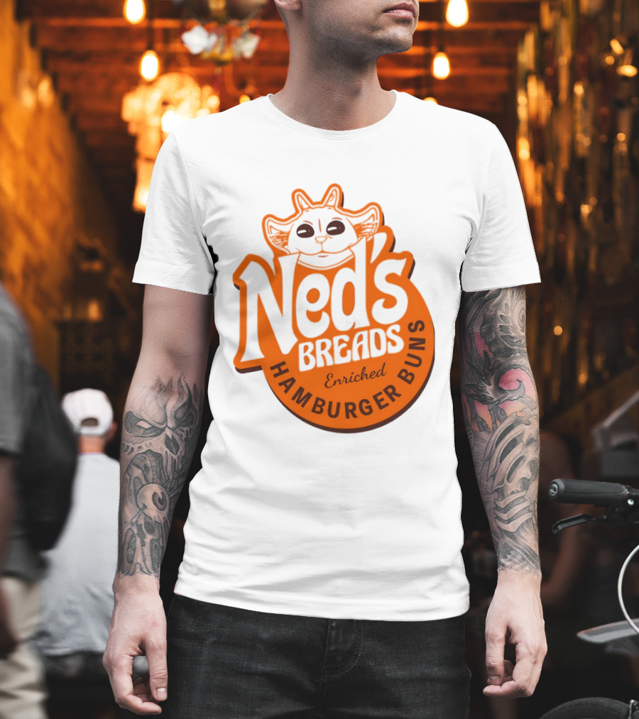 Ned's Breads Enriched Hamburger Buns Cat T-Shirt