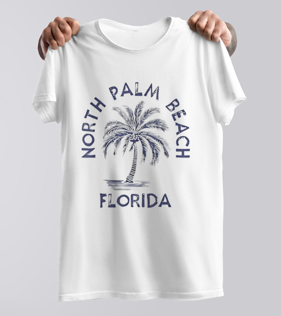North Palm Beach Florida Palm Tree Vintage Coastal T-Shirt