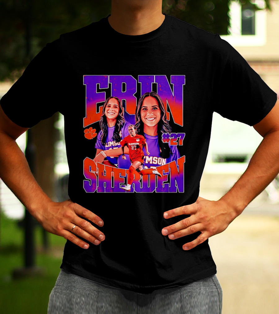 Erin Sherden Clemson Soccer Number 27 Fan Gear T-Shirt