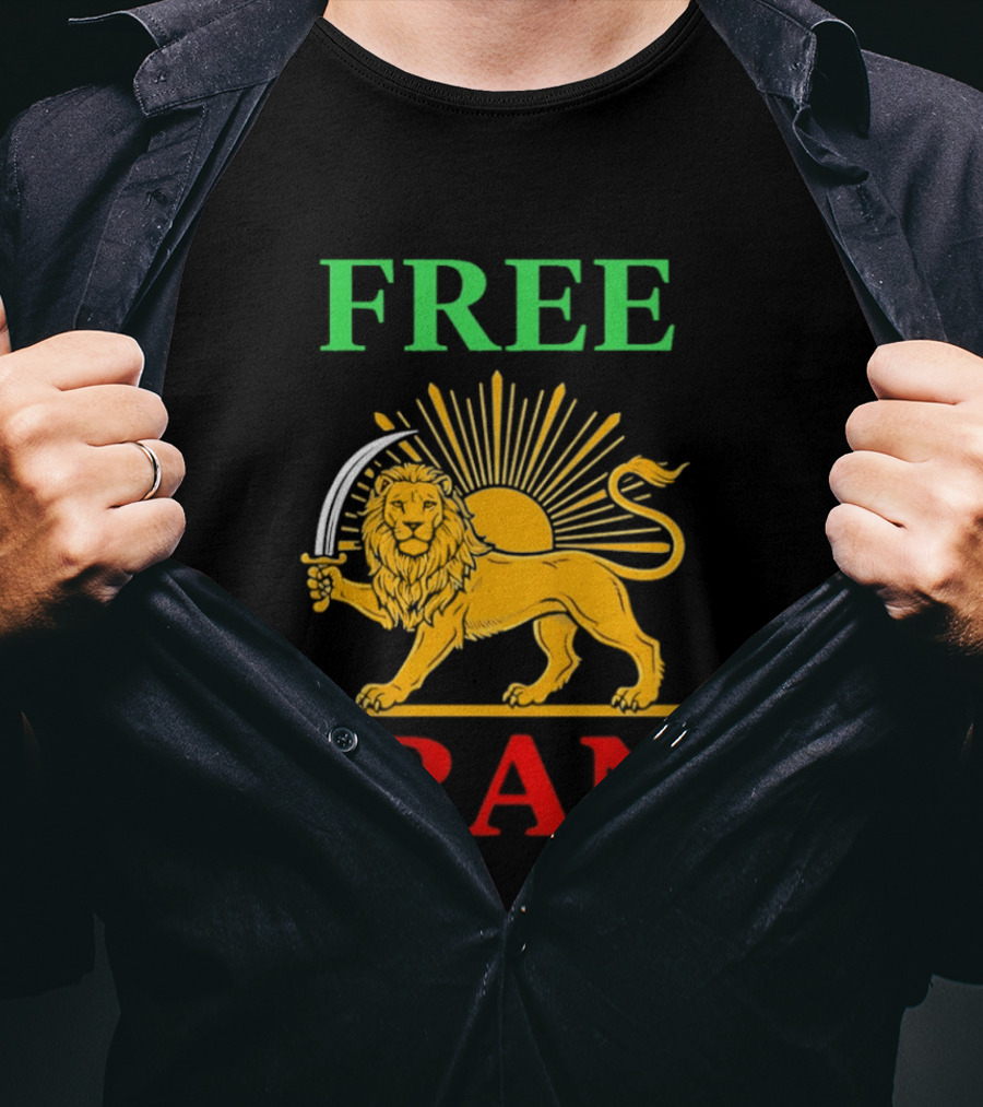 Free Iran Lion And Sun Shir O Khorshid T-Shirt