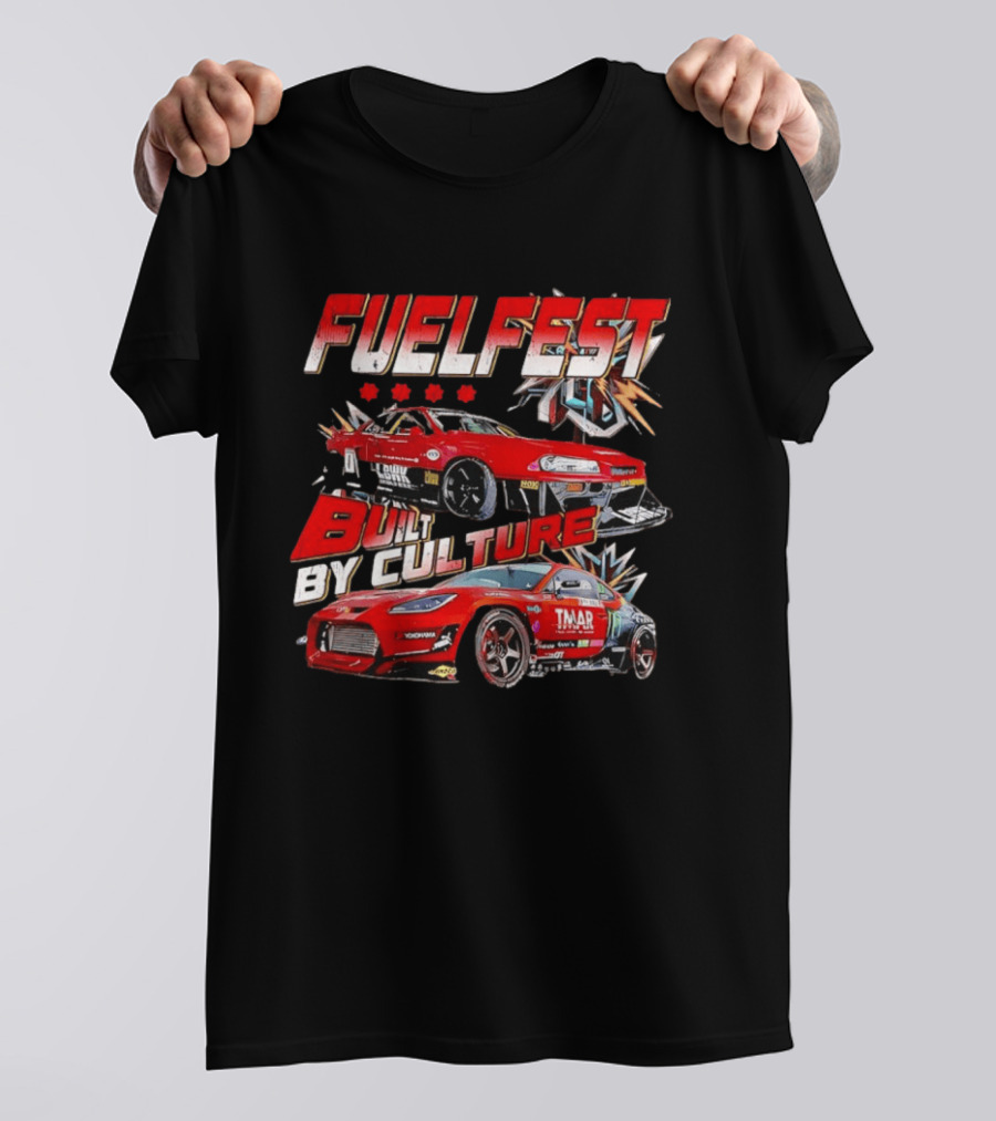 Fuelfest Built By Culture Red Racing Cars And Stars T-Shirt