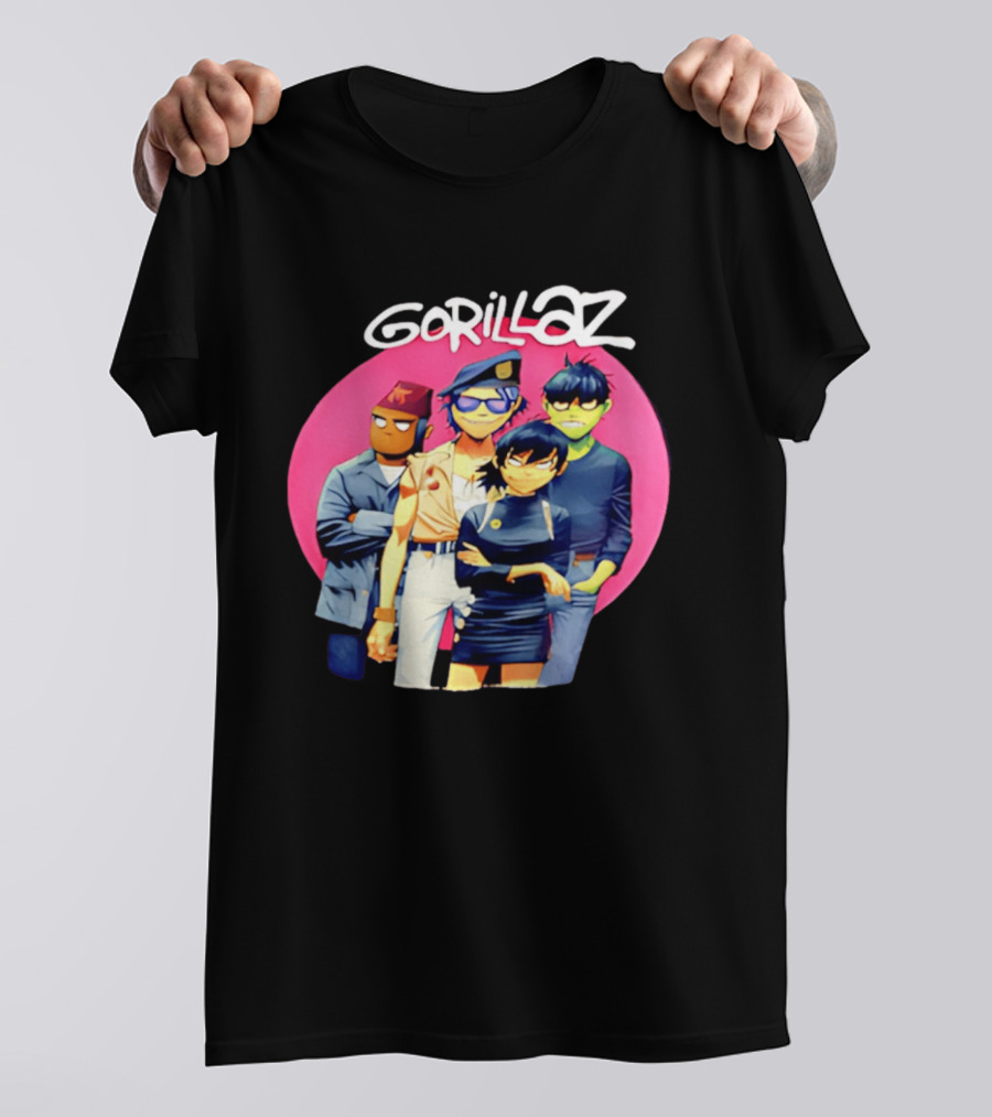 Gorillaz Cartoon Band Characters Group T-Shirt