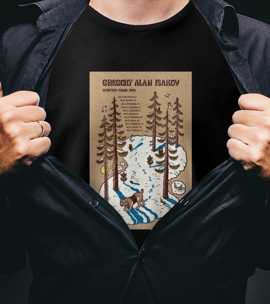 Gregory Alan Isakov Winter Tour 2026 New Orleans To Chicago Dates And Locations T-Shirt