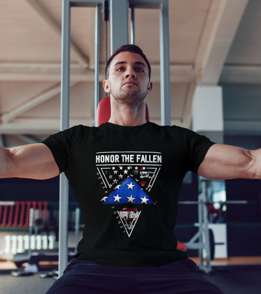 Honor The Fallen Never Forget 2026 Folded Flag Stars And Stripes T-Shirt
