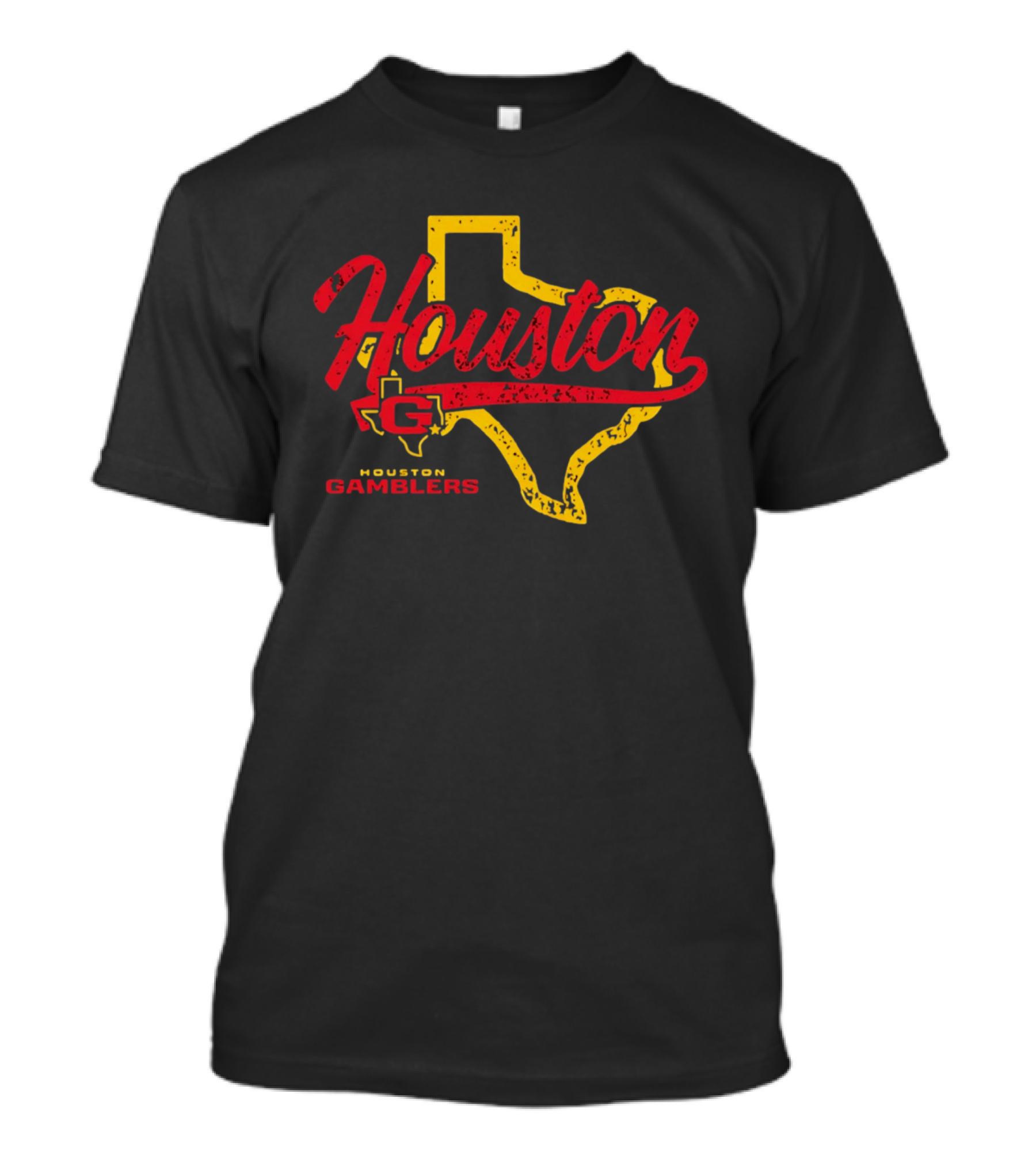 Houston Gamblers Texas Map Script T-Shirt