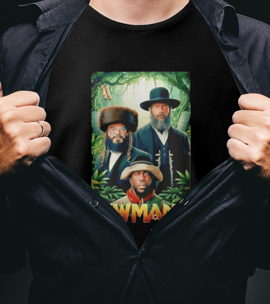 Jewmanji Movie Parody With Orthodox Jewish Characters T-Shirt