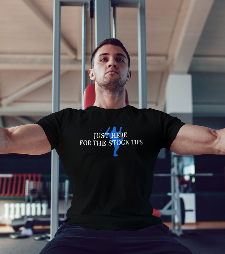 Just Here For The Stock Tips Karate Kick Blue T-Shirt