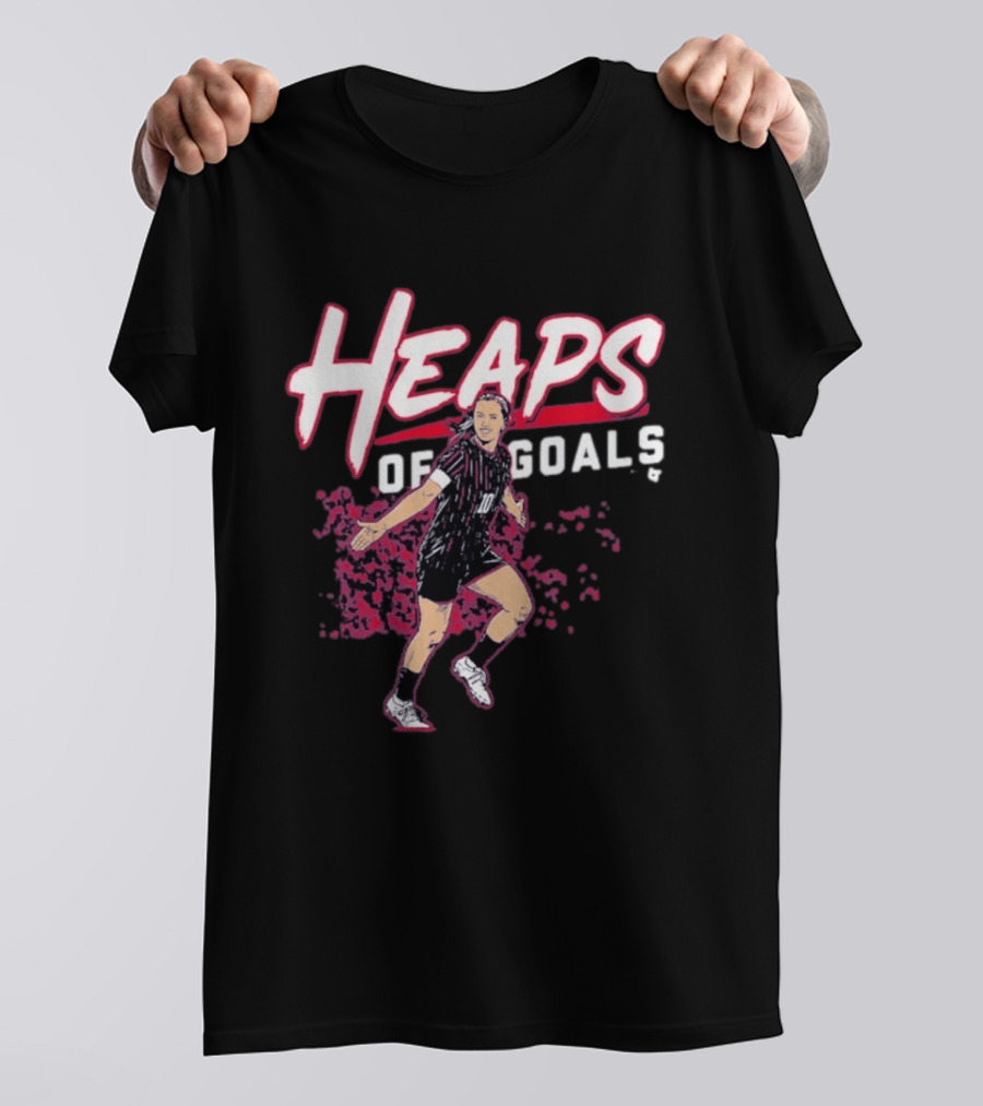 Heaps Of Goals Soccer Player Celebration In Black And Red Jersey T-Shirt