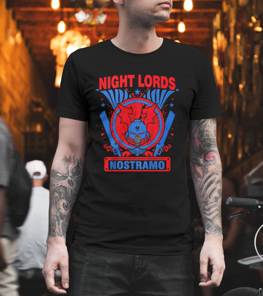 Night Lords Nostramo Crest Warp Chainsaw Iconography T-Shirt
