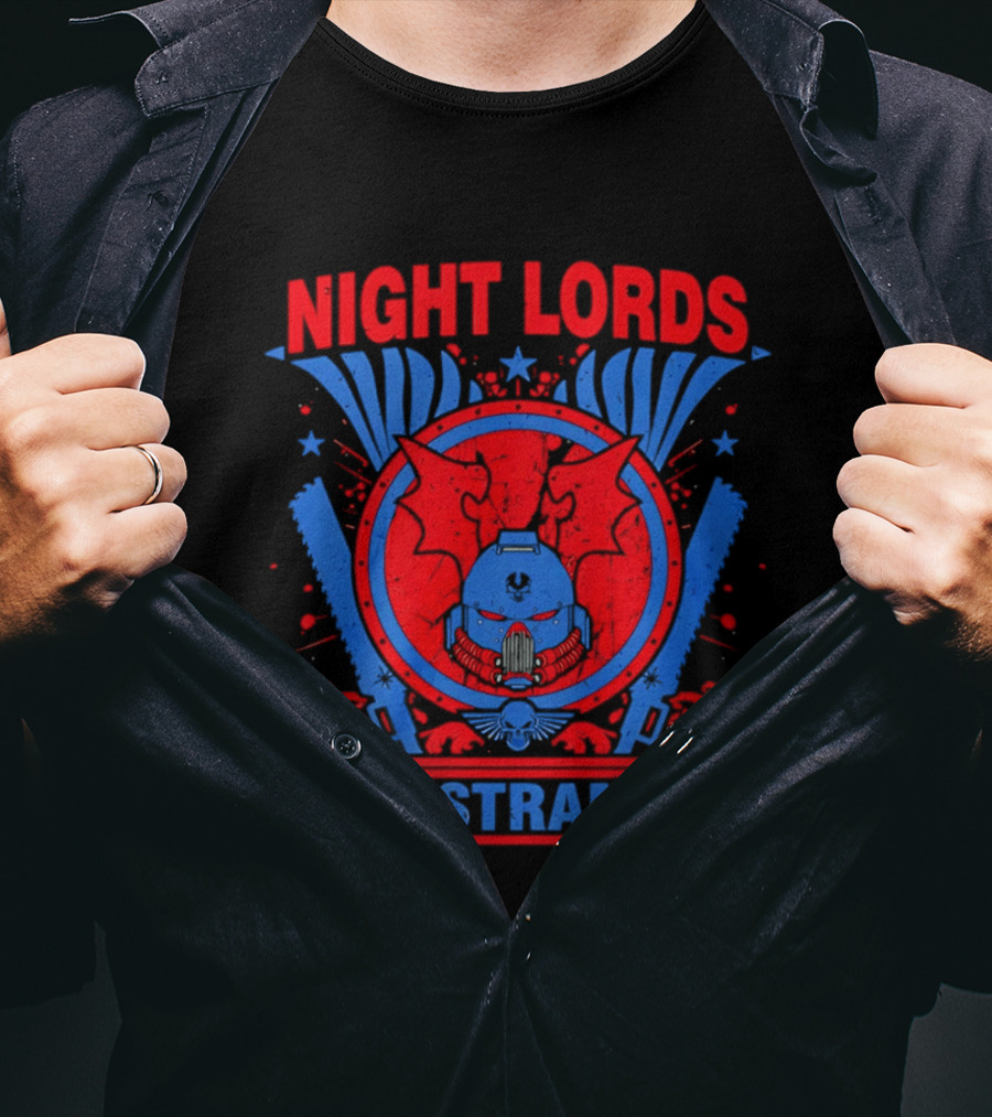 Night Lords Nostramo Crest Warp Chainsaw Iconography T-Shirt