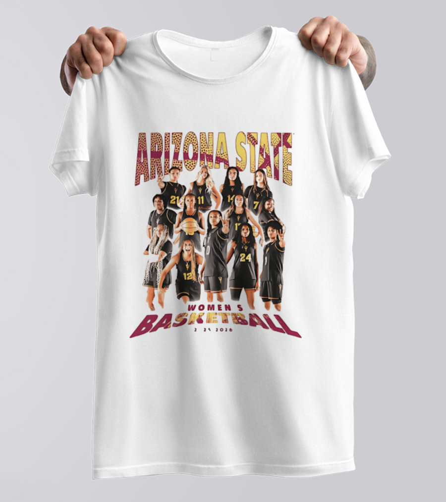 Arizona State Women's Basketball Team Collage 2025 2026 T-Shirt