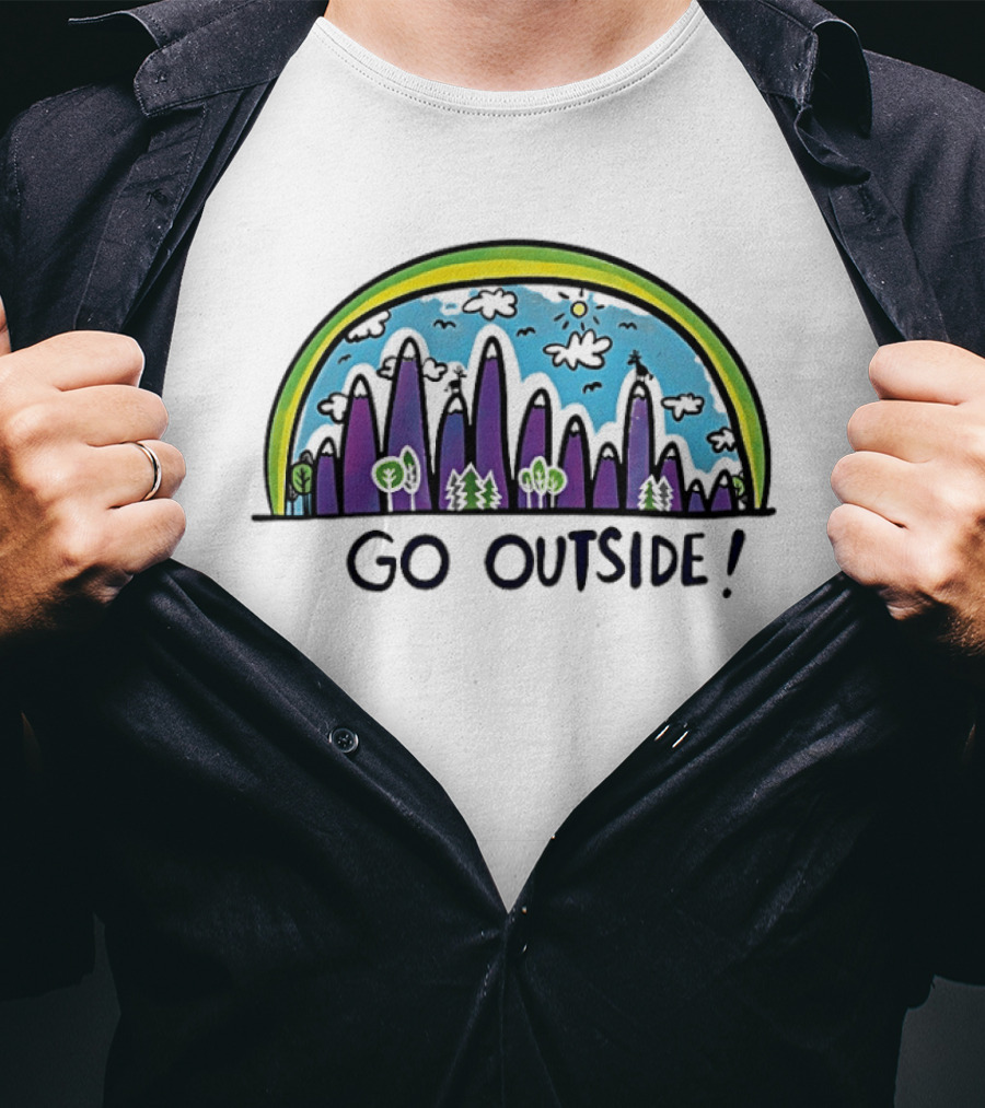 Go Outside Colorful Nature Landscape Urban Skyline T-Shirt