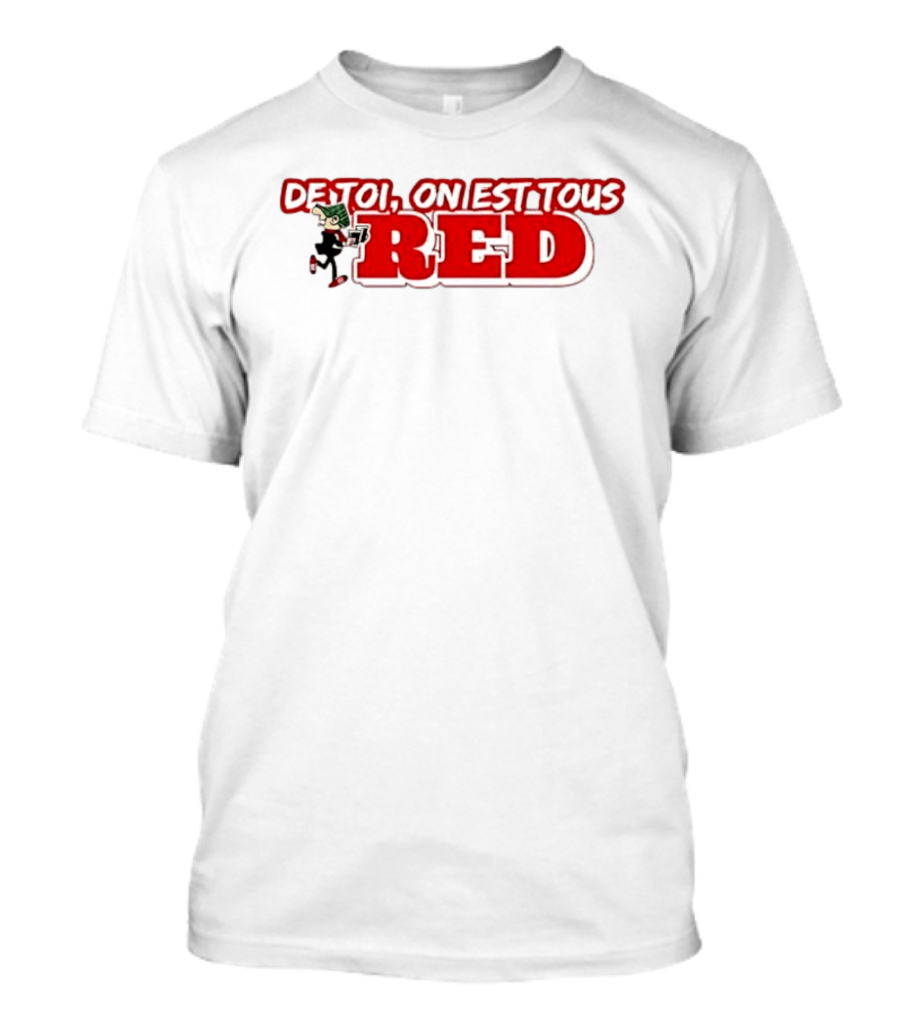 De Toi On Est Tous Red Baseball T-Shirt