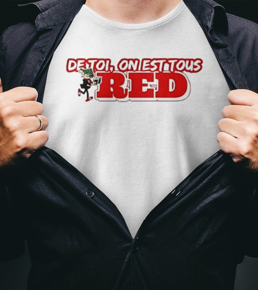 De Toi On Est Tous Red Baseball T-Shirt