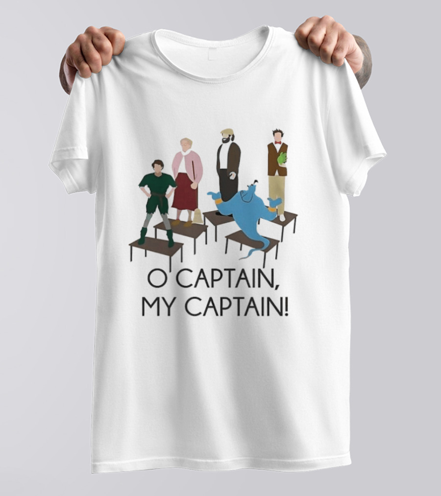 Dead Poets Society O Captain My Captain Characters On Desks T-Shirt
