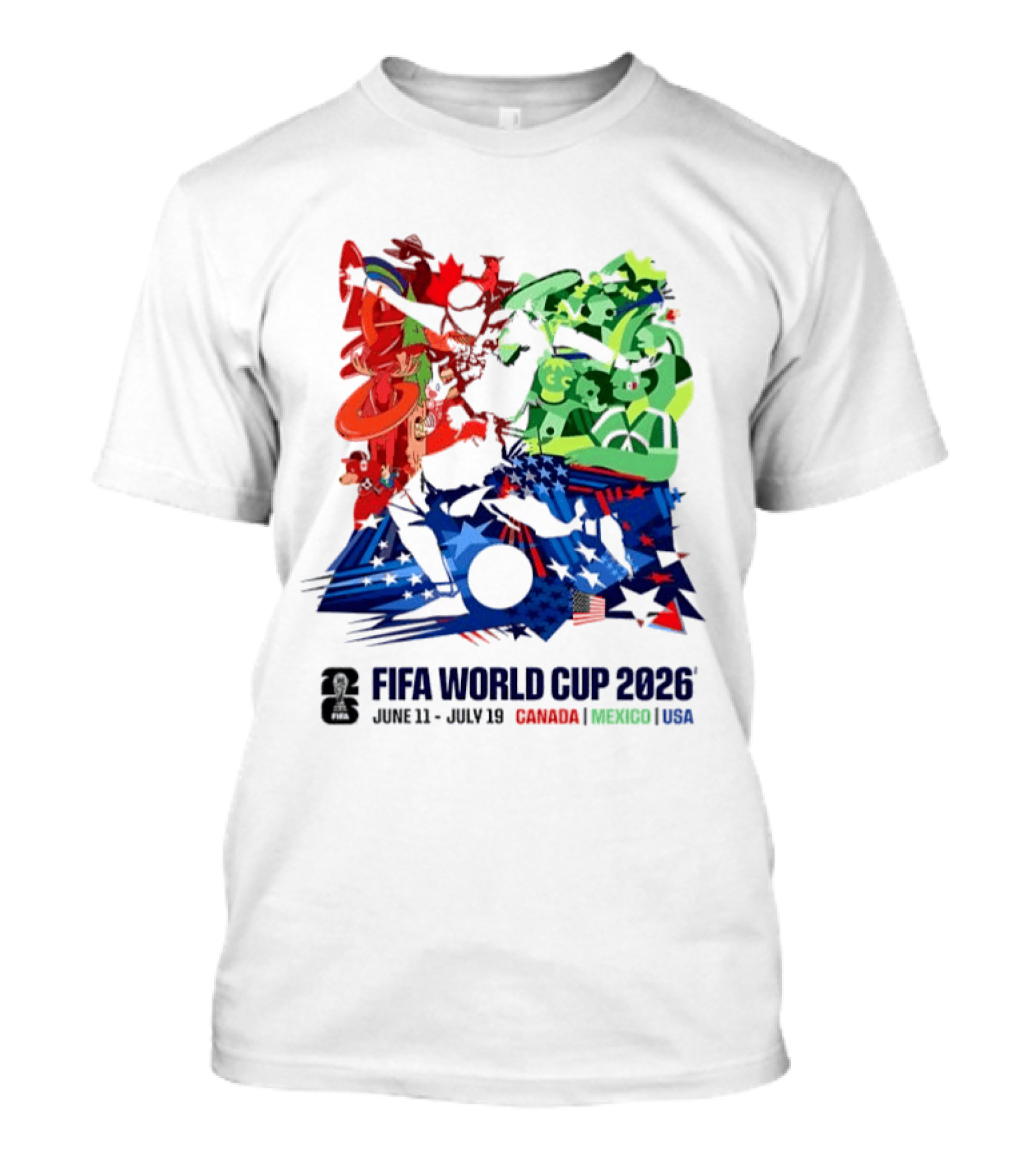 FIFA World Cup 2026 June 11 July 19 Canada Mexico USA T-Shirt