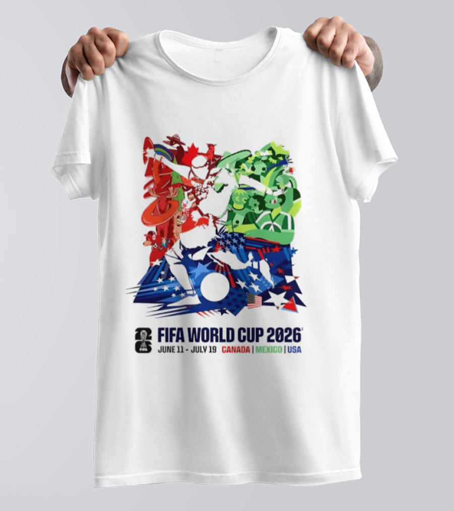 FIFA World Cup 2026 June 11 July 19 Canada Mexico USA T-Shirt