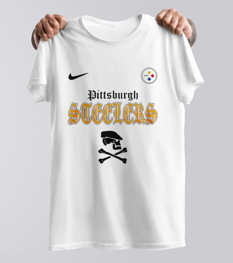 Pittsburgh Steelers Dropkick Murphys Skull Crossbones Collaboration Nike T-Shirt