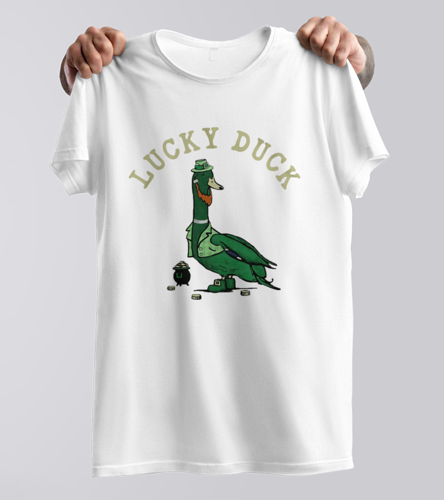 Lucky Duck St Patrick's Day Leprechaun Hat With Irish Coins T-Shirt