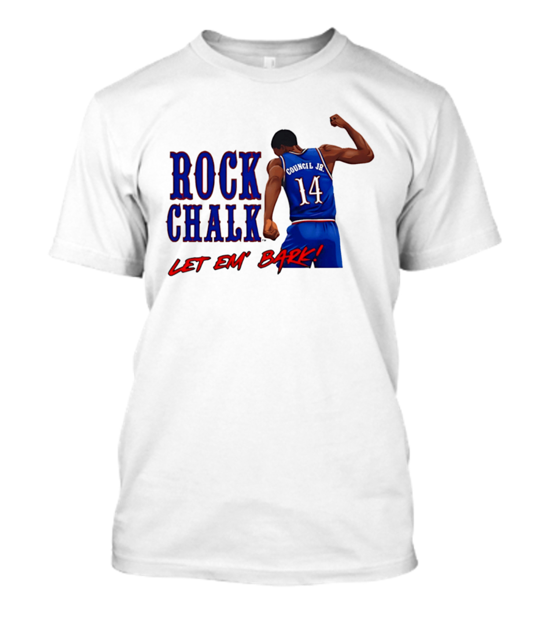 Rock Chalk Melvin Council Jr 14 Let Em' Bark T-Shirt