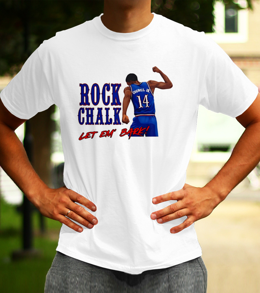 Rock Chalk Melvin Council Jr 14 Let Em' Bark T-Shirt