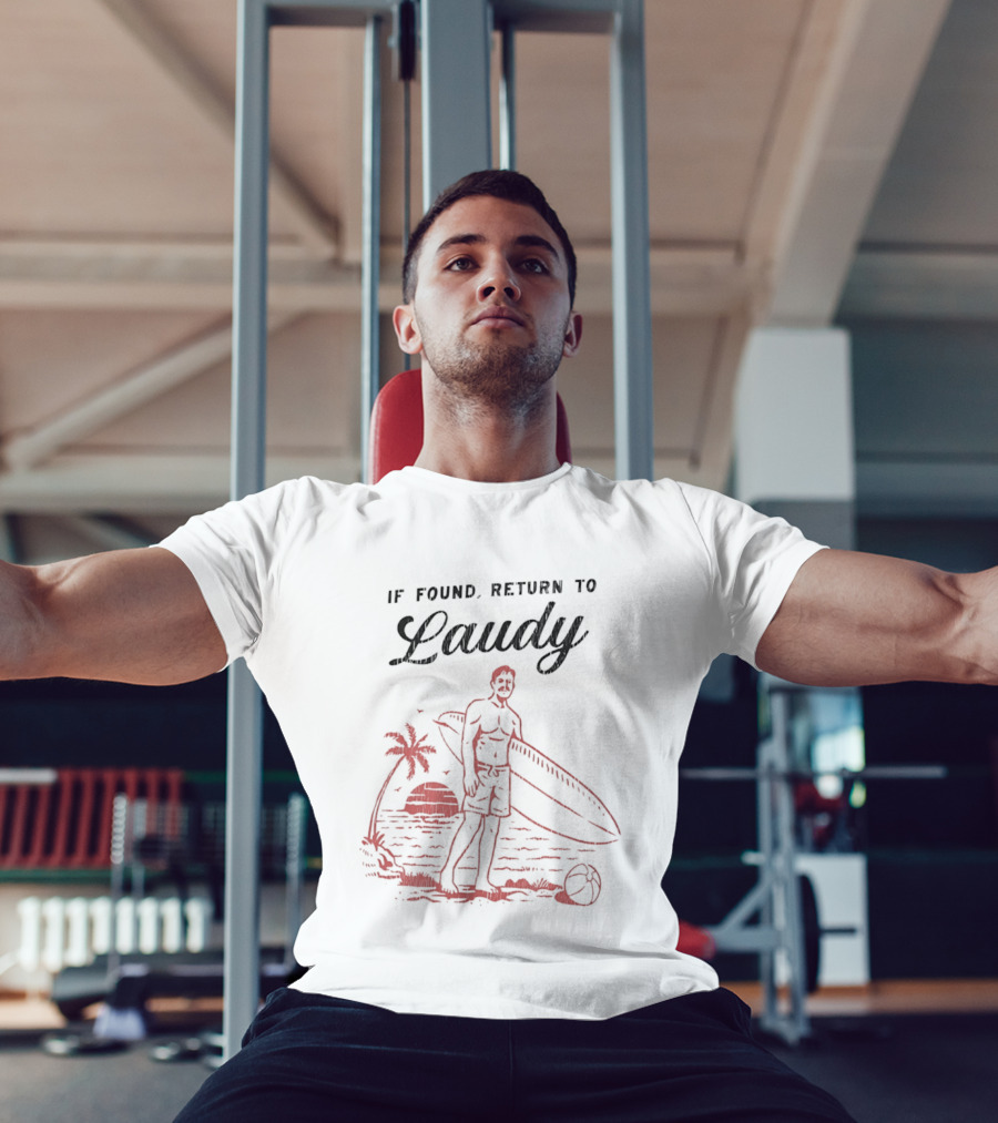 If Found Return To Laudy Surfing Sunset Palm Trees State Of Florida T-Shirt