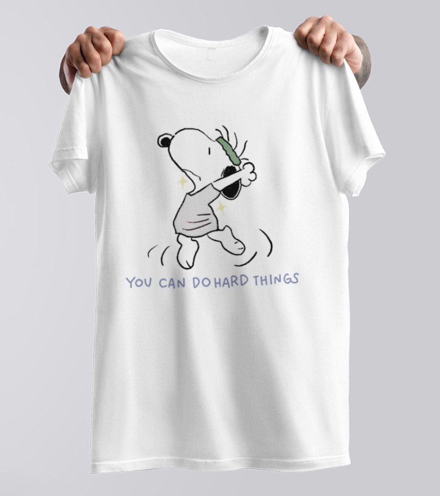 Snoopy You Can Do Hard Things Motivational Peanuts Comic T-Shirt