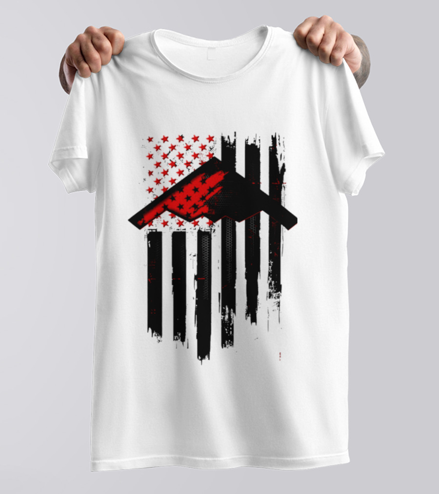 Sprit Carbon Onyx USA Flag Black Red Stars And Stripes T-Shirt