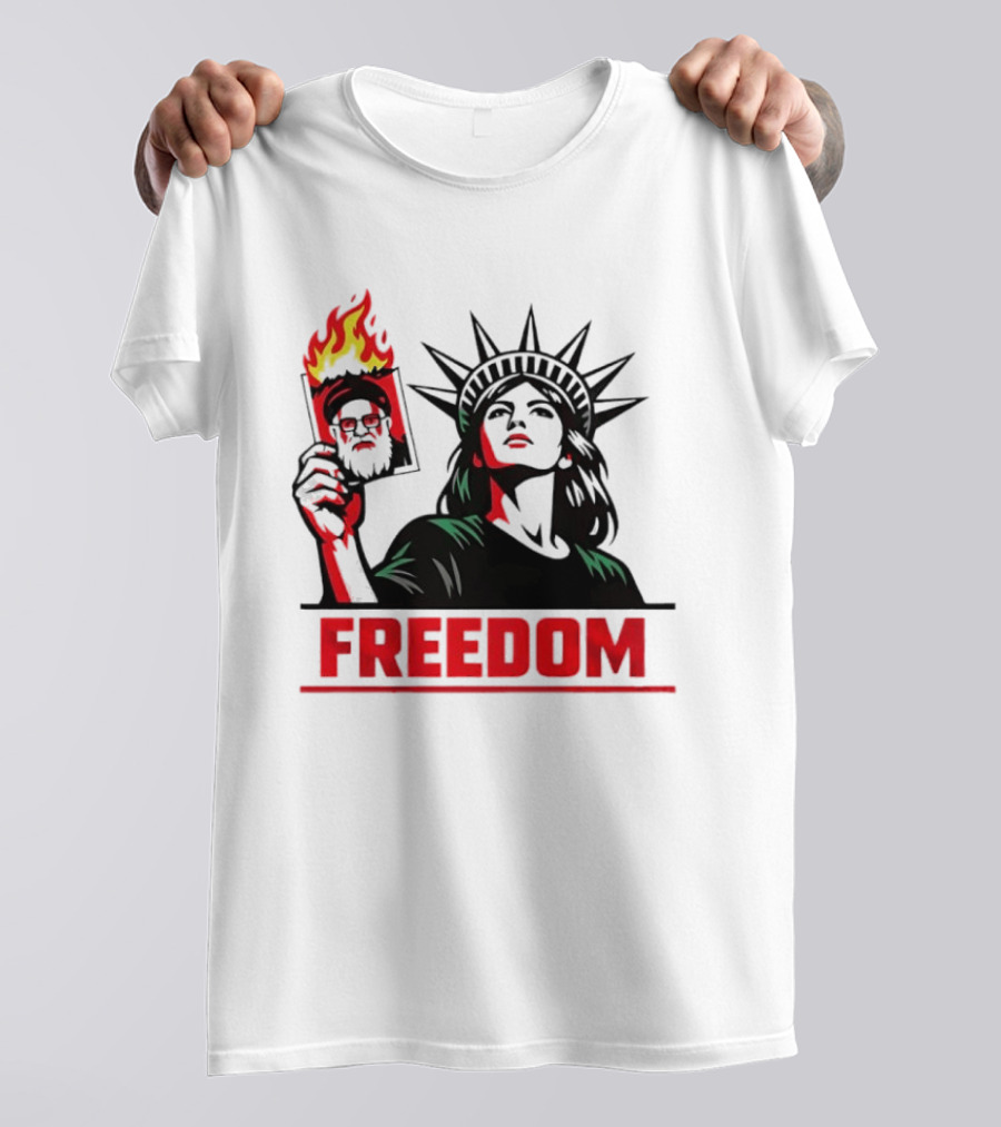 Statue Of Liberty Freedom Flame Sarcastic Political T-Shirt