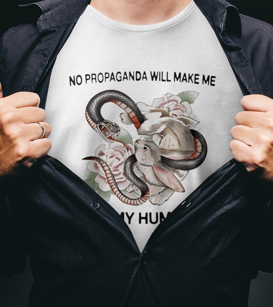 No Propaganda Will Make Me Lose My Humanity Snake And Rabbit Floral T-Shirt
