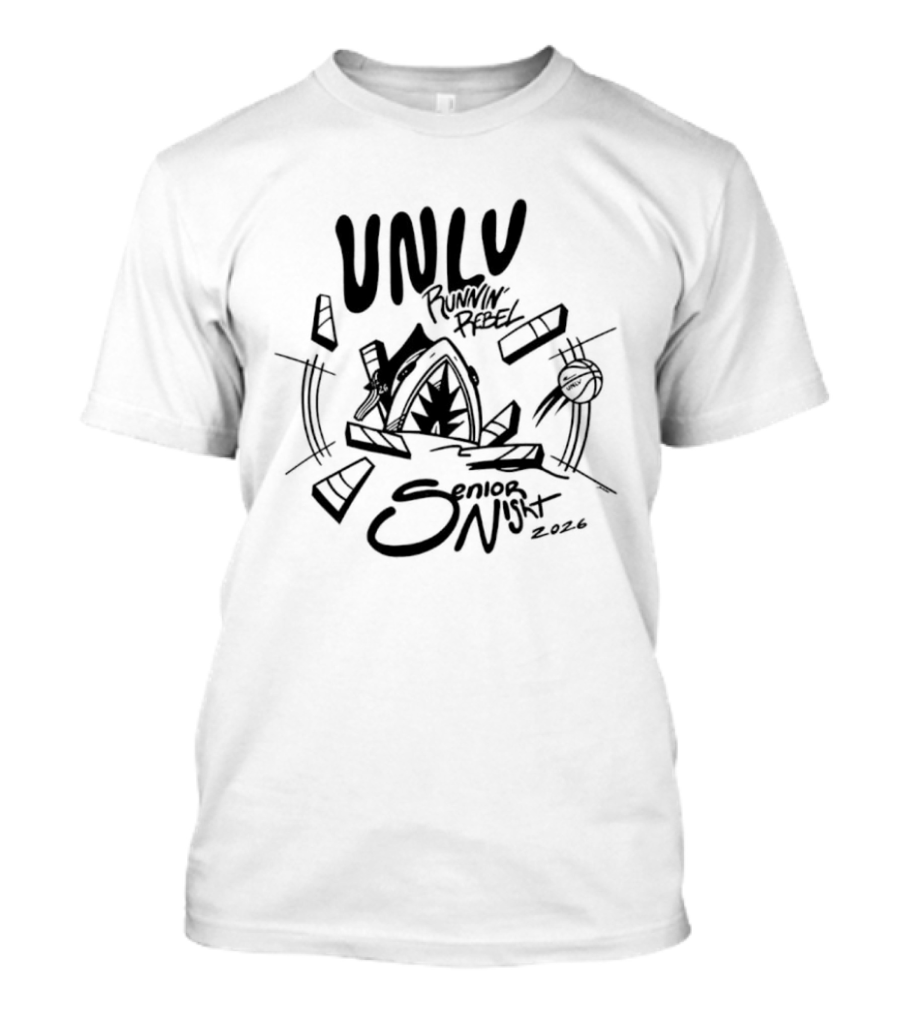 UNLV Runnin Rebel Senior Night 2026 Basketball Celebration Vegas Skyline T-Shirt