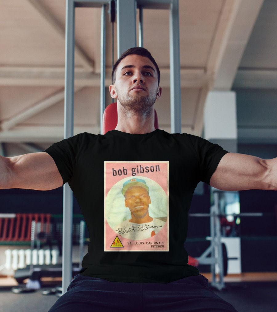 Bob Gibson 1959 St. Louis Cardinals Pitcher Vintage Topps Baseball Card T-Shirt