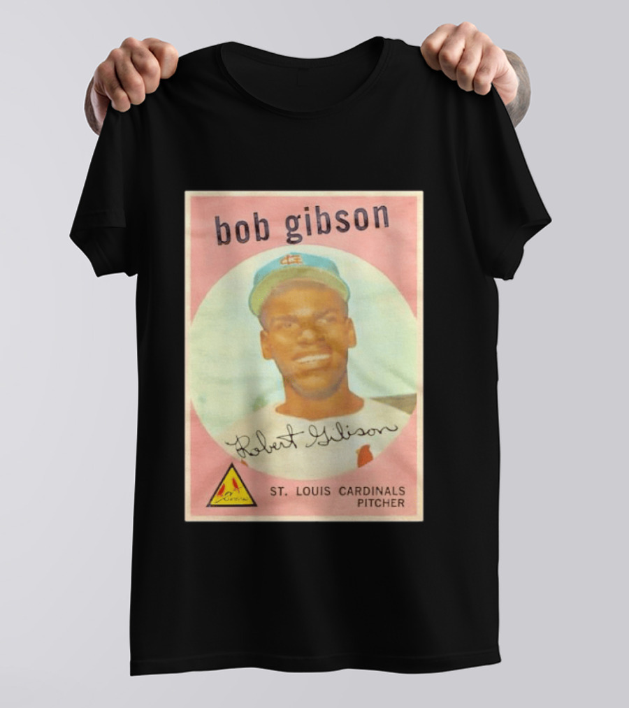 Bob Gibson 1959 St. Louis Cardinals Pitcher Vintage Topps Baseball Card T-Shirt