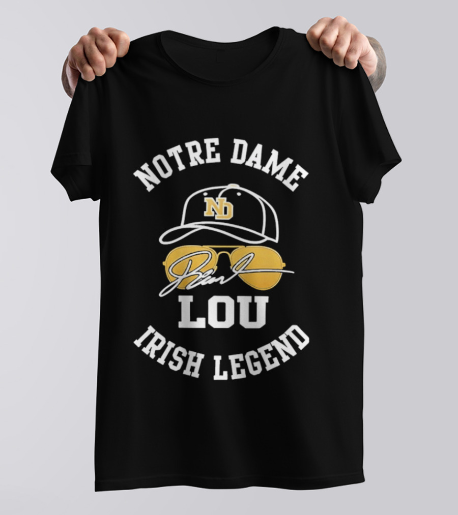 Notre Dame Lou Holtz ND Cap Irish Legend T-Shirt