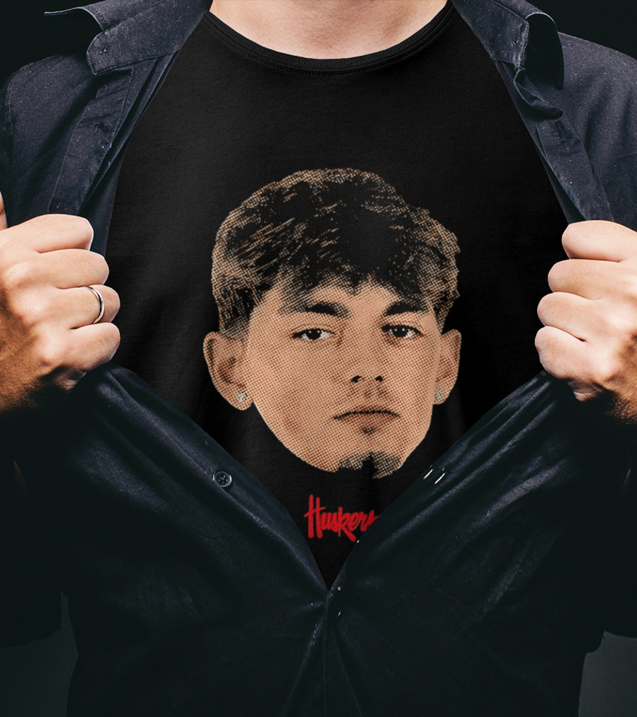 Connor Essegian Huskers Big Head Nebraska Cornhuskers T-Shirt