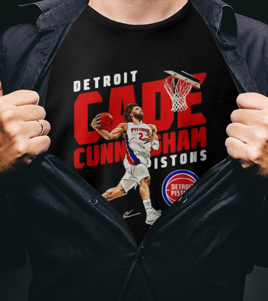 Detroit Pistons Cade Cunningham Windmill Dunk T-Shirt