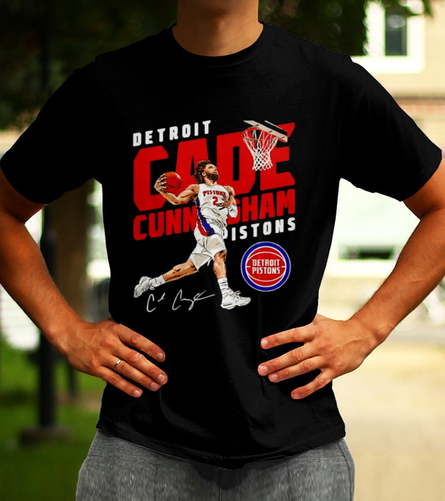 Detroit Pistons Cade Cunningham Windmill Dunk T-Shirt