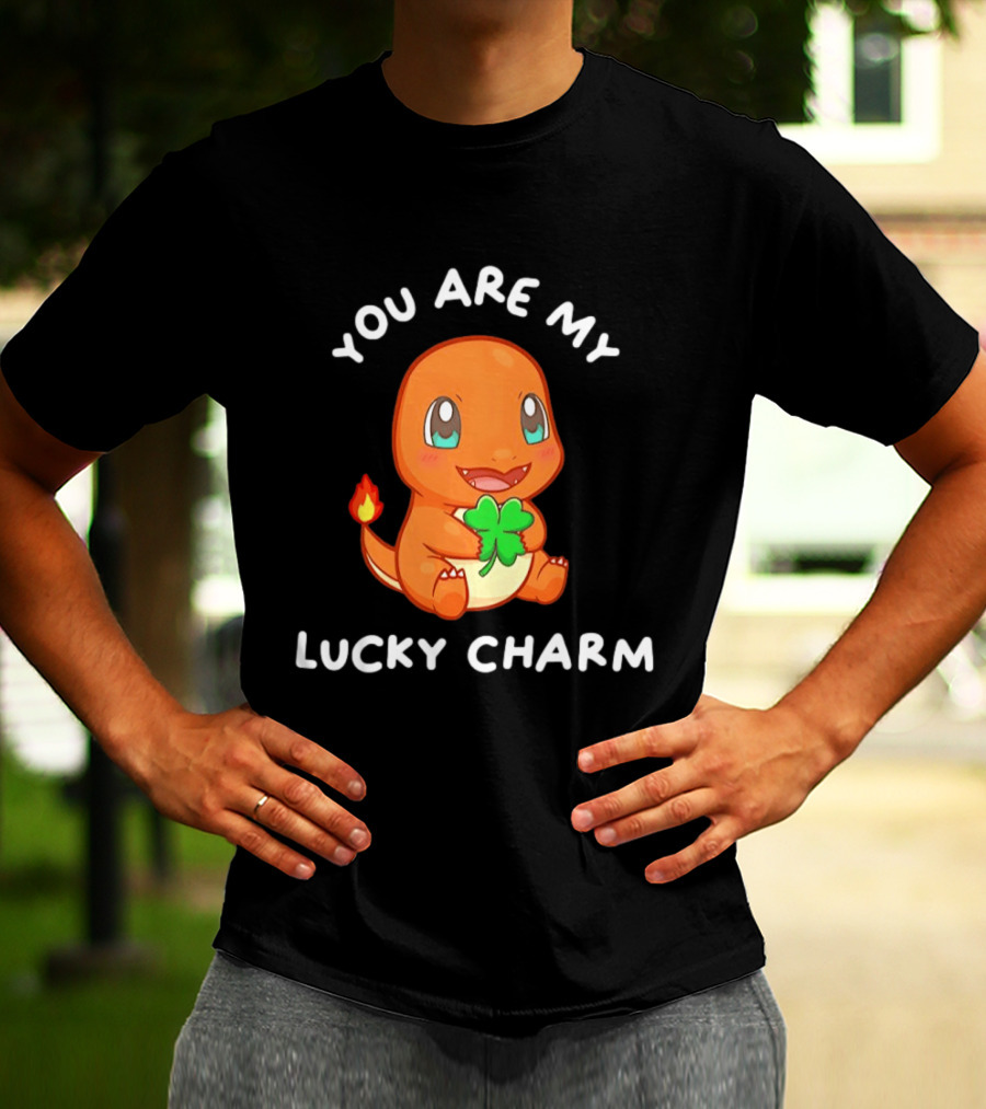 You Are My Lucky Charm Pokemon Charmander Clover Image T-Shirt