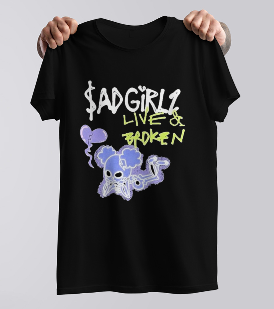 Junior H Sadgirlz Live And Broken Tour 2025 Skeleton Balloon T-Shirt