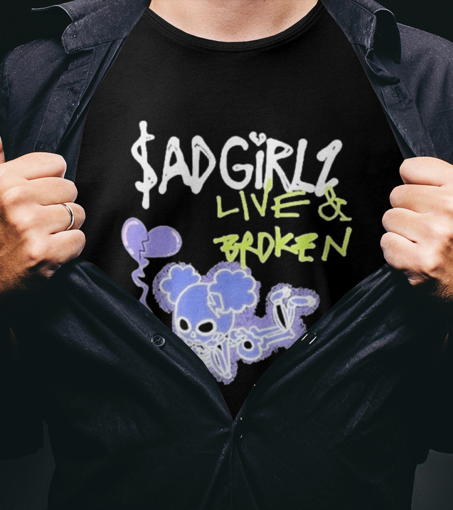 Junior H Sadgirlz Live And Broken Tour 2025 Skeleton Balloon T-Shirt