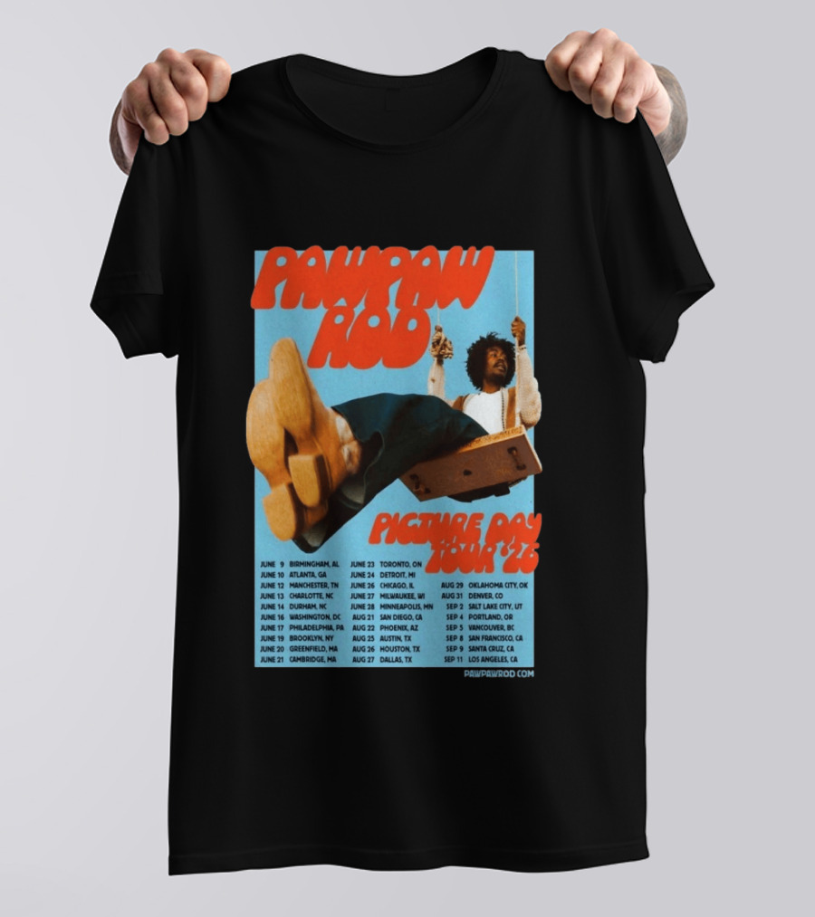PawPaw Rod Picture Day Tour 2026 Concert Dates And Locations T-Shirt
