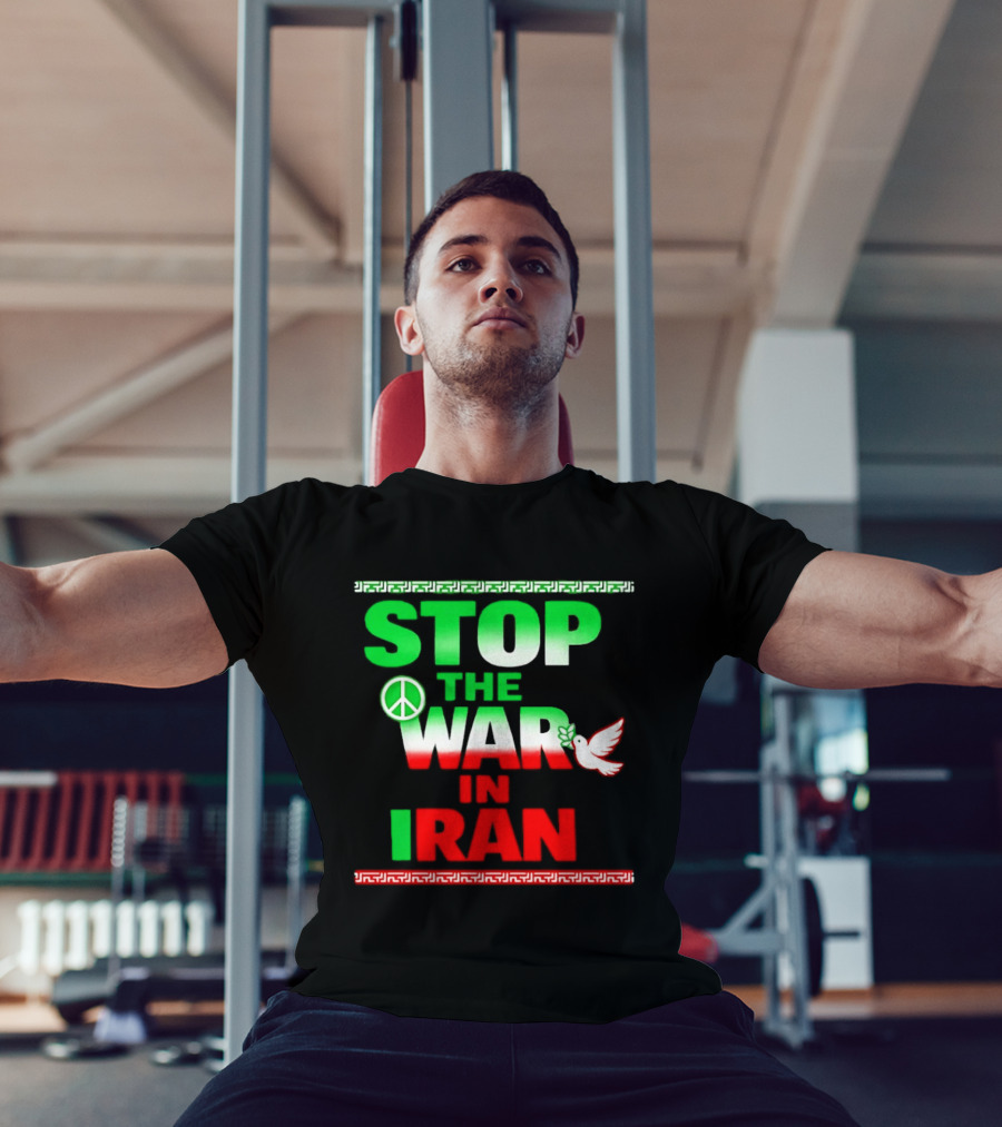Stop The War In Iran Peace Symbol Dove T-Shirt