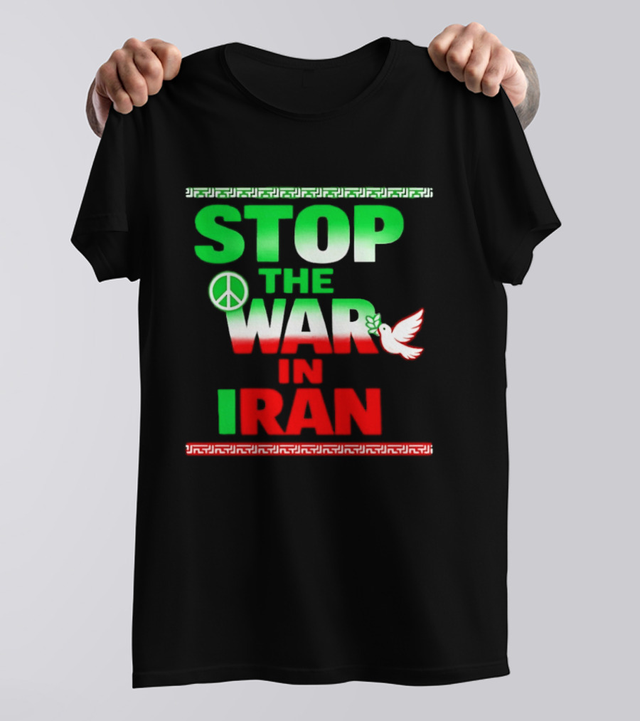 Stop The War In Iran Peace Symbol Dove T-Shirt